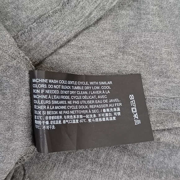 Theory Draped Long Sleeve Tee Size M Women Minimalist Pima Cotton Asymmetrical - Picture 11 of 11